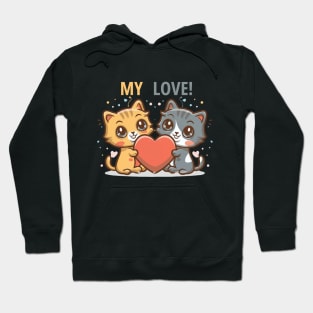 my love valentines day loving cat Hoodie